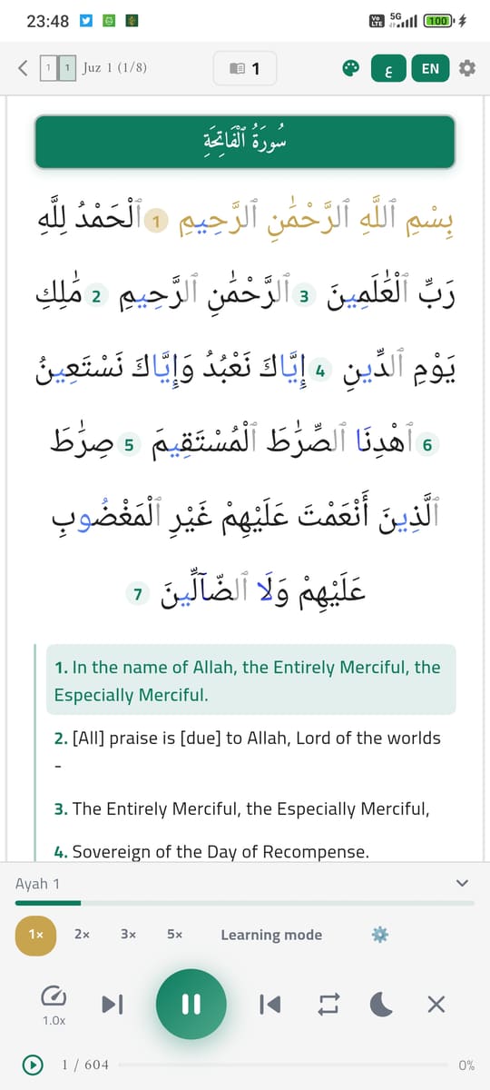 Mushaf & player — Listen, follow, memorise — with tajweed colours.