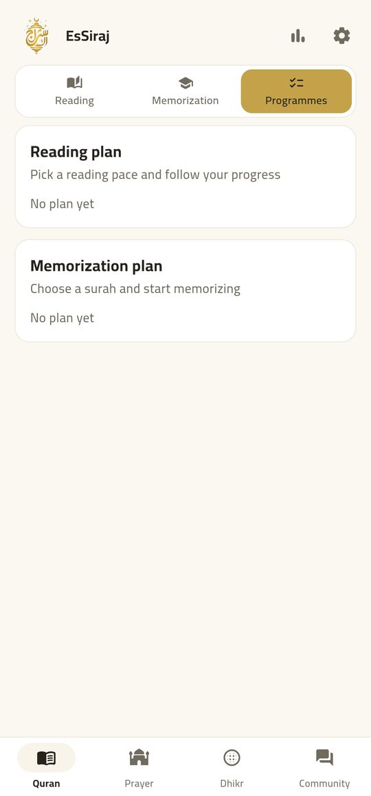 Reading plan — Finish the Qur'an on your schedule.