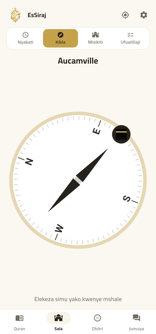 Qibla — True-north qibla with live compass.