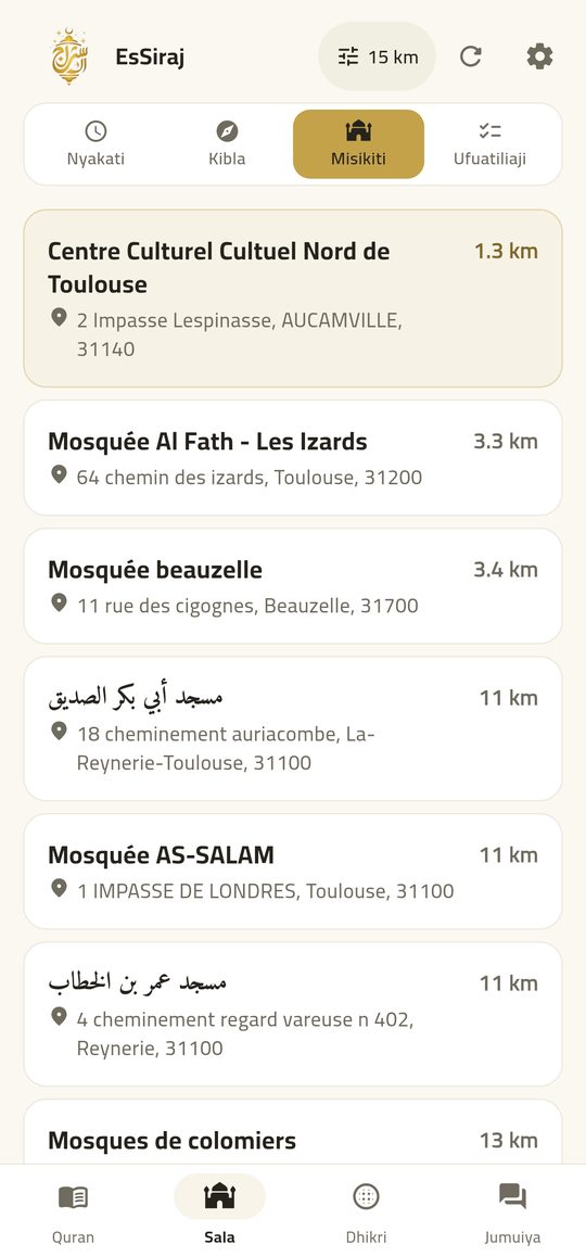 Misikiti iliyo karibu — EsSiraj screenshot